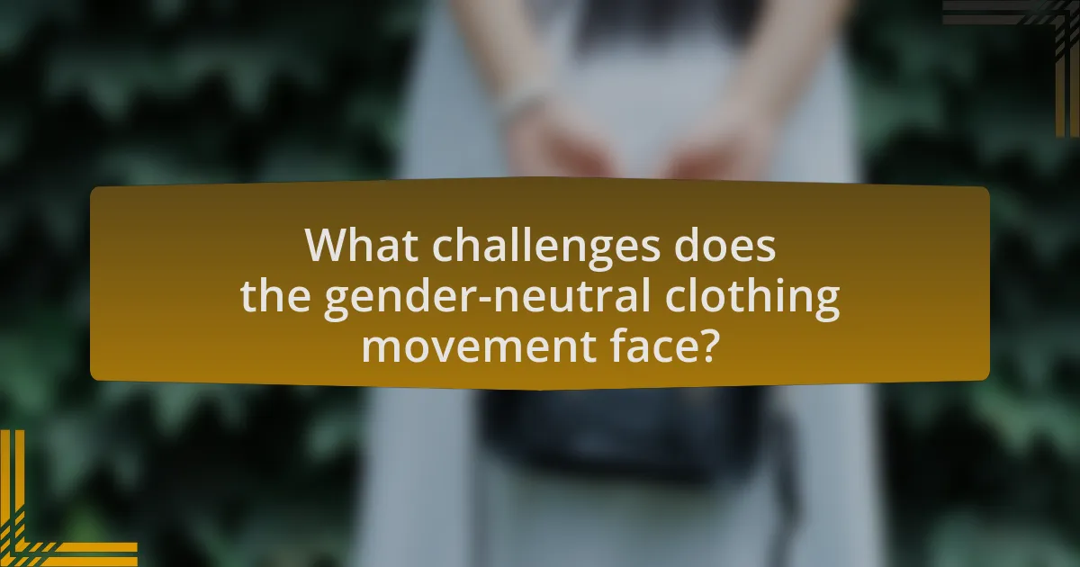 What challenges does the gender-neutral clothing movement face?