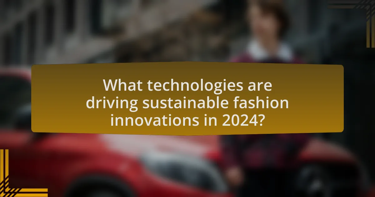 What technologies are driving sustainable fashion innovations in 2024?